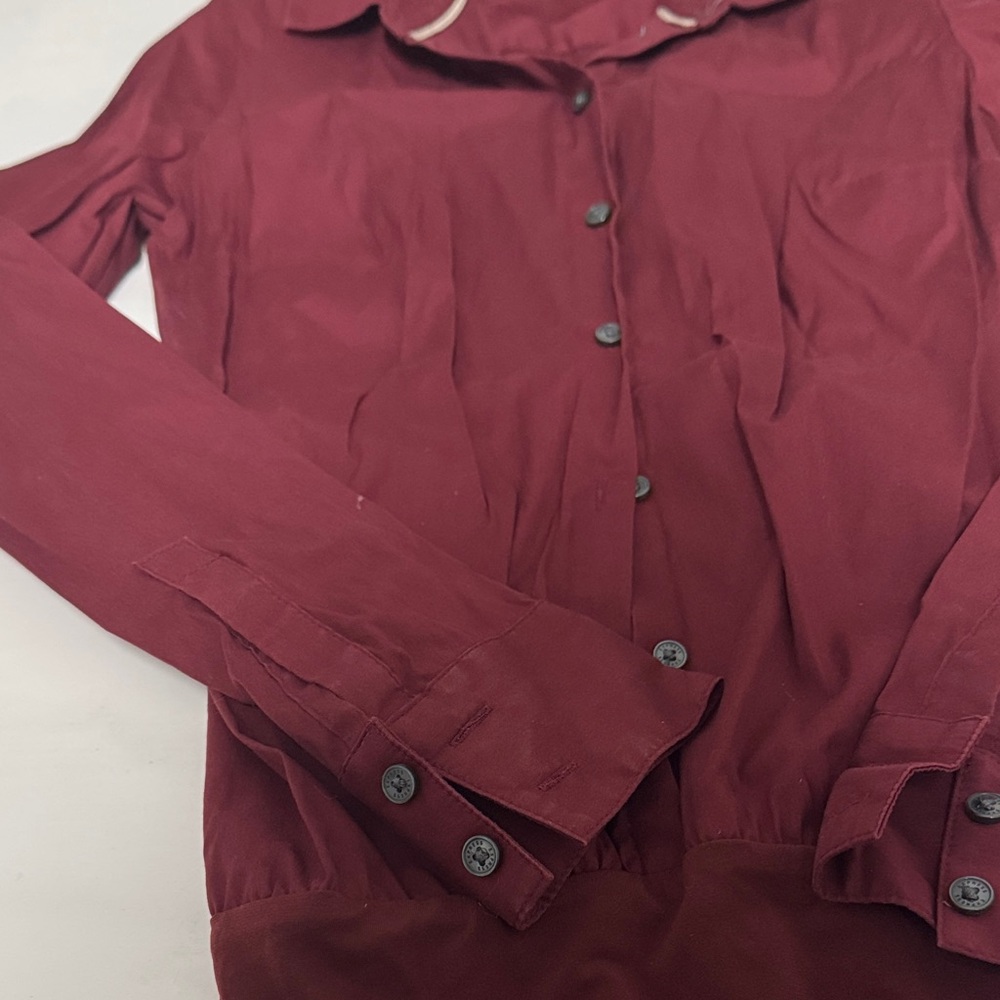 Express Burgundy Button Down Shirt - image 2